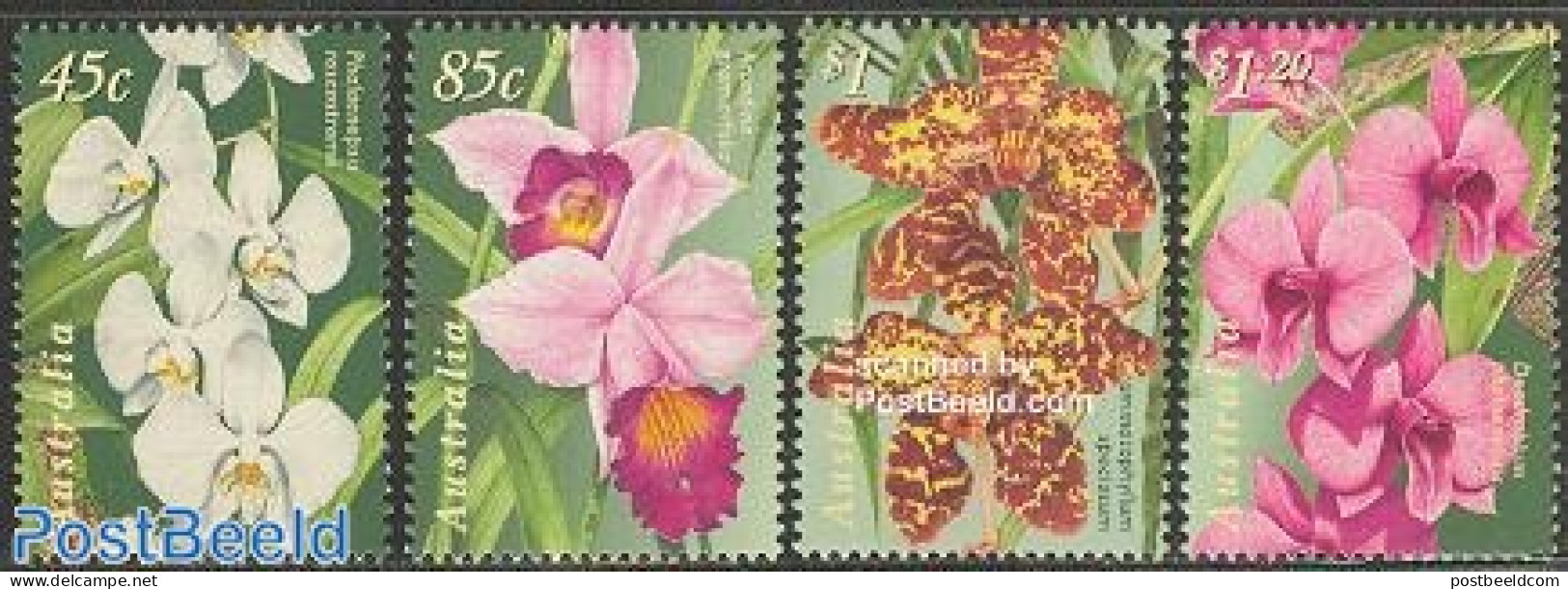Australia 1998 Orchids 4v, Mint NH, Nature - Various - Flowers & Plants - Orchids - Joint Issues - Ongebruikt