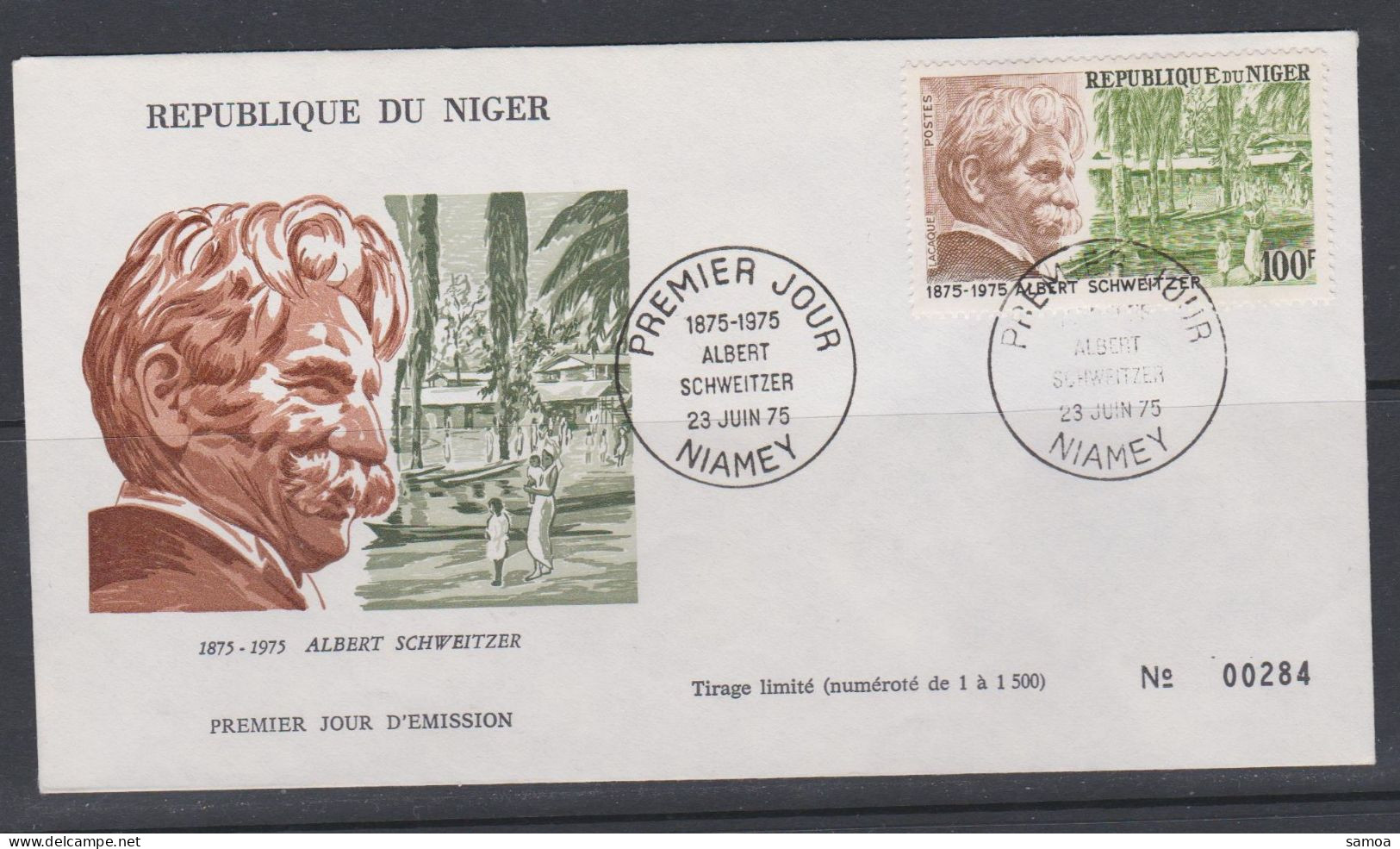 Niger FDC 1975 327 Docteur A Schweitzer Niamey - Niger