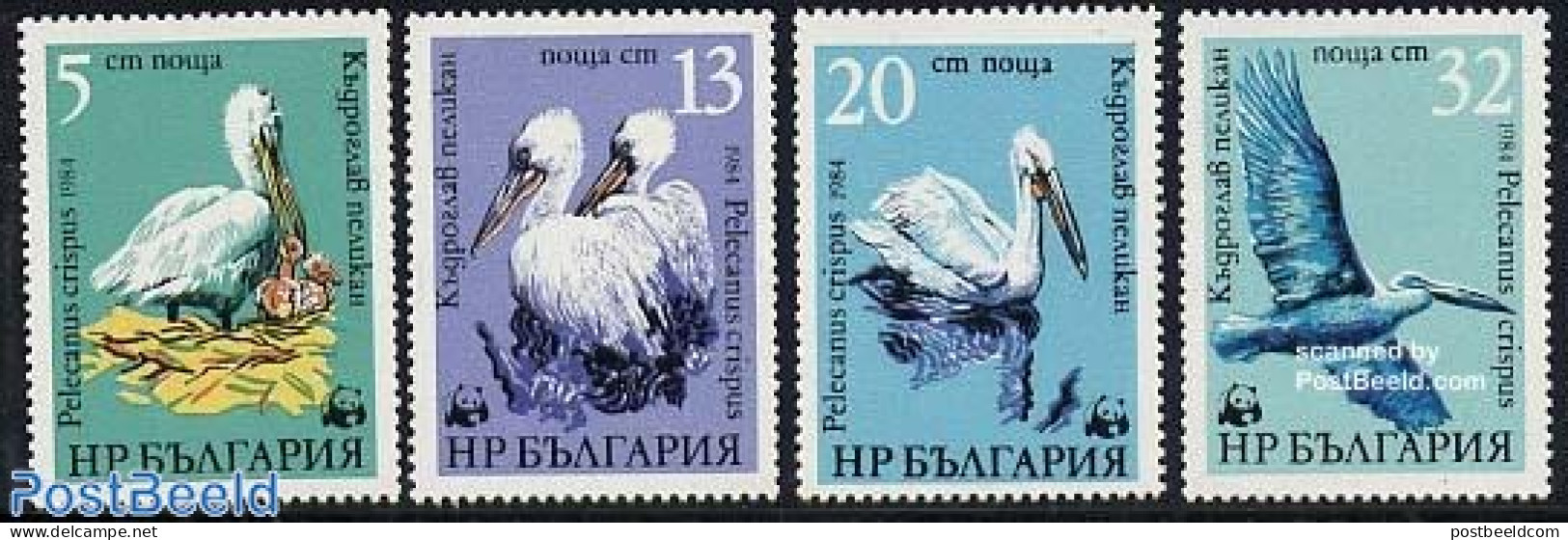 Bulgaria 1984 WWF, Pelicans 4v, Mint NH, Nature - Birds - World Wildlife Fund (WWF) - Neufs