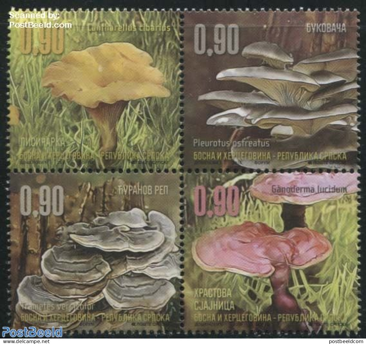 Bosnia Herzegovina - Serbian Adm. 2016 Medical Mushrooms 4v [+], Mint NH, Health - Nature - Health - Mushrooms - Mushrooms