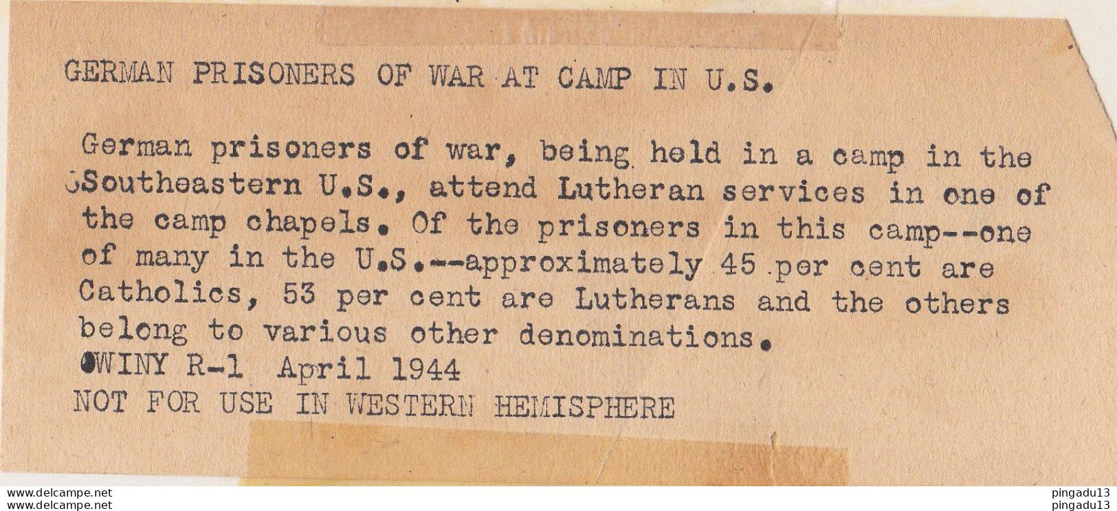 Au Plus Rapide WW2 Prisonniers De Guerre Allemands Dans Un Camp Américain - 1939-45