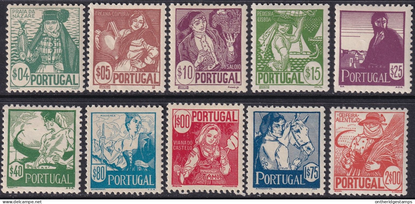 Portugal 1941 Sc 605-14 Mundifil 607-16 Set MH* - Nuevos