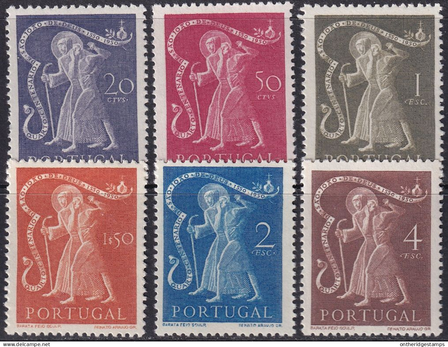 Portugal 1950 Sc 721-6 Mundifil 723-8 Set MLH* - Unused Stamps