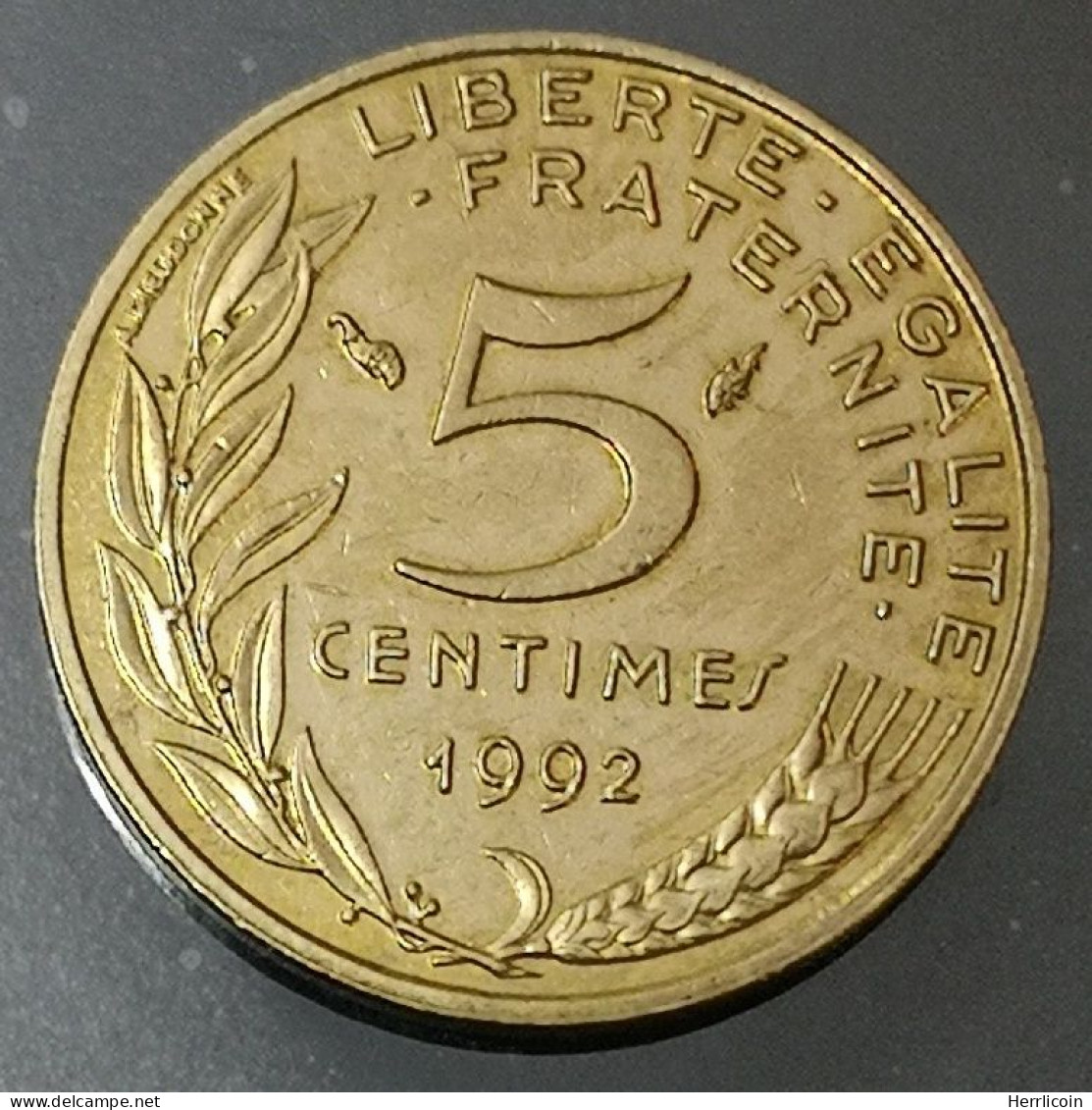 Monnaie France - 1992  4 Plis- 5 Centimes Marianne Cupro-aluminium - 5 Centimes