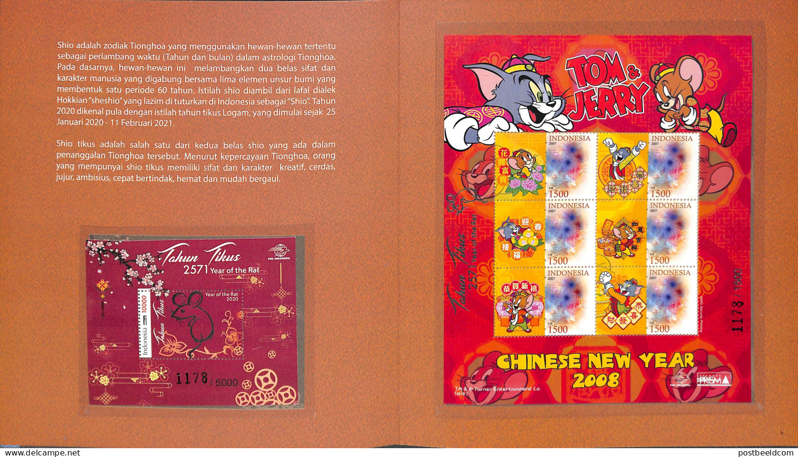 Indonesia 2020 Year Of The Rat, Special Pack, Mint NH, Various - New Year - Art - Comics (except Disney) - Nieuwjaar