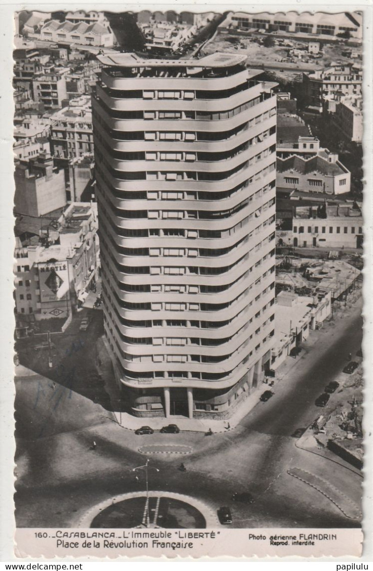 MAROC 629 : Casablanca L'immeuble " Liberté " Place De La Révolution Française ; édit. Photo Flandrin N° 160 - Casablanca