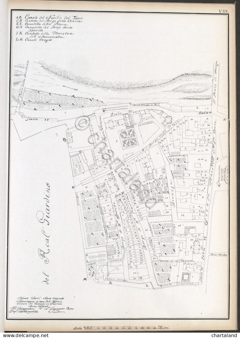 G.P. Sardi - La Città di Parma delineata e divisa in isole 1767 - Ristampa