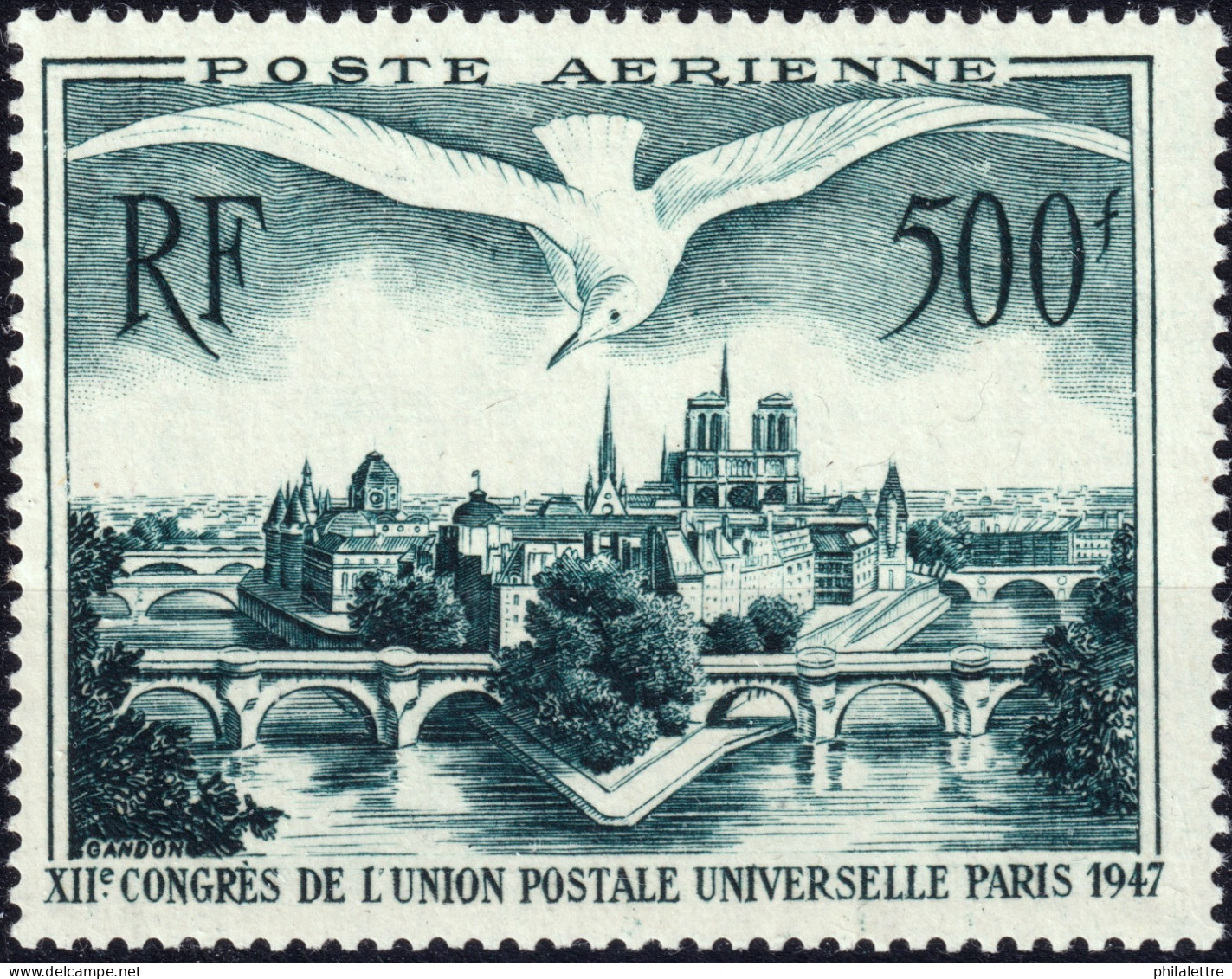 FRANCE - 1947 - Poste Aérienne - 500fr Congrès De Paris De L'UPU - Yv.PA20 TB Neuf** (cote 60€) - 1927-1959 Ungebraucht