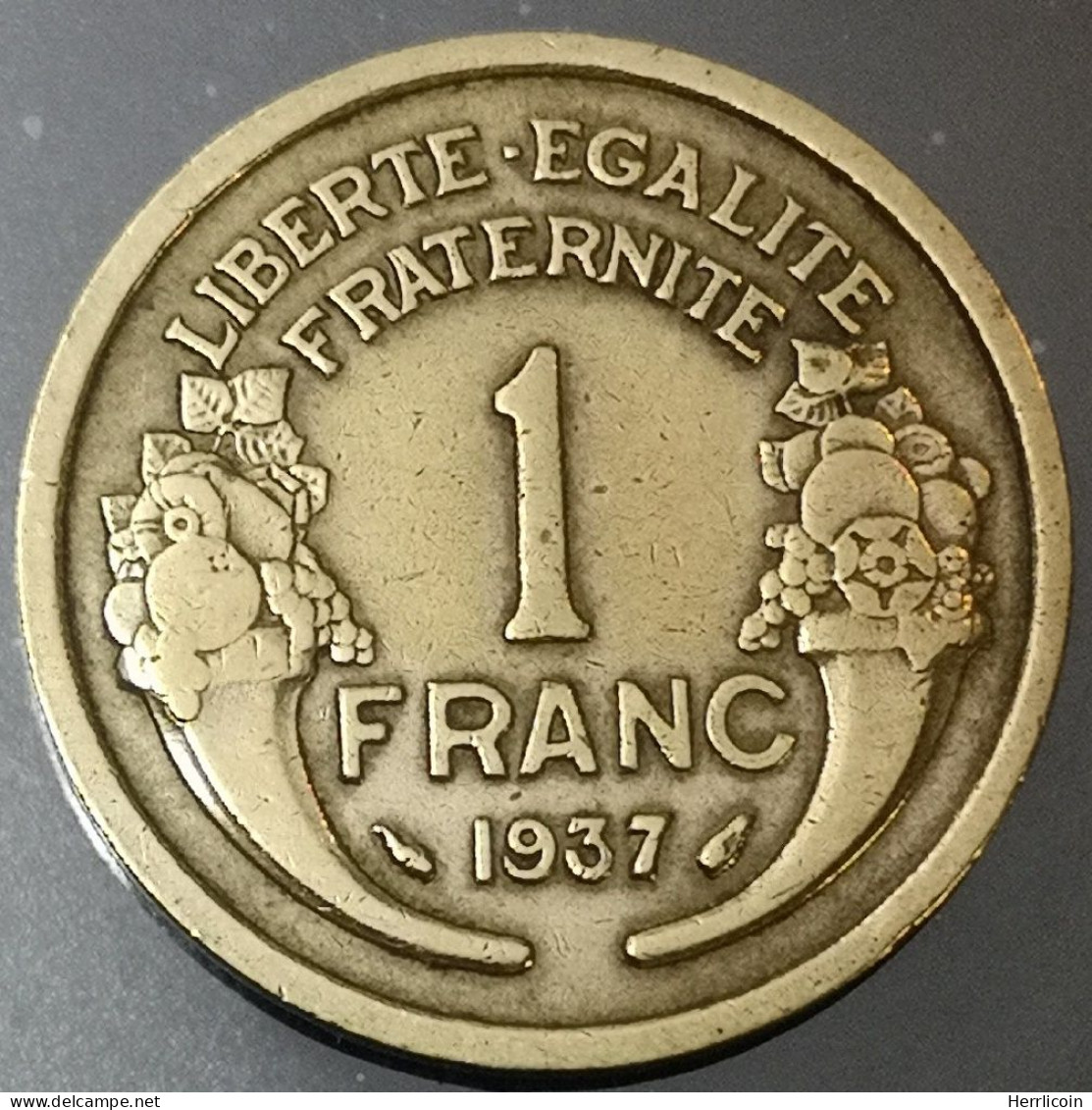 Monnaie France - 1937  - 1 Franc Morlon Cupro-aluminium - 1 Franc