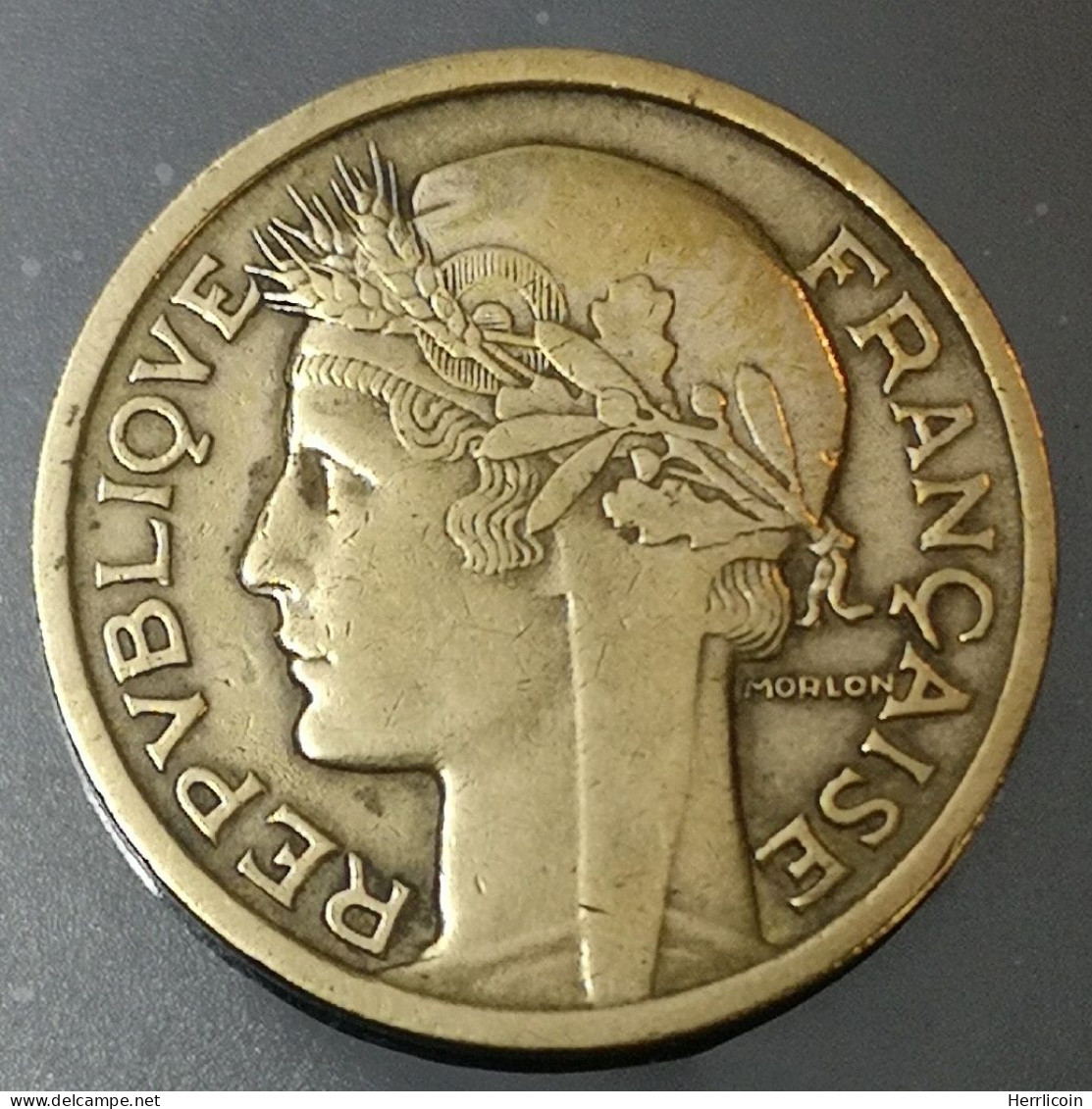 Monnaie France - 1937  - 1 Franc Morlon Cupro-aluminium - 1 Franc