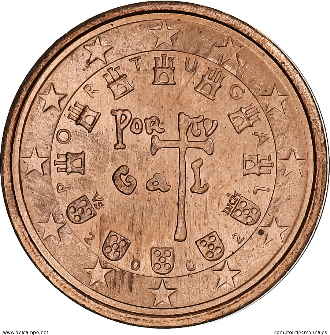 Portugal, 2 Euro Cent, 2002, Lisbonne, SUP, Cuivre Plaqué Acier, KM:741 - Portugal