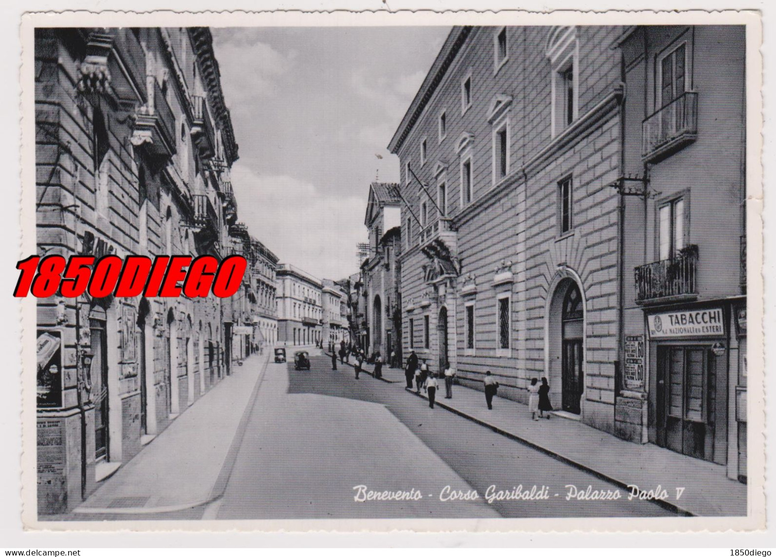 BENEVENTO - CORSO GARIBALDI - PALAZZO PAOLO V F/GRANDE VIAGGIATA 1959?  ANIMAZIONE TABACCHI - Benevento