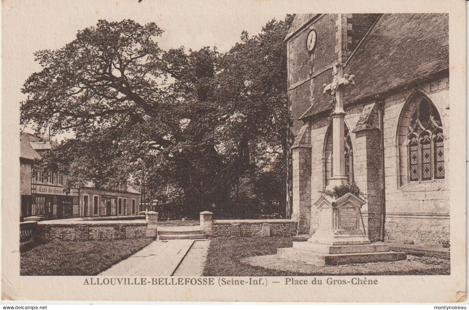 Dav:  Seine  Maritime : ALLOUVILLE  BELLEFOSSE : Place  Du  Gros  Chêne - Allouville-Bellefosse