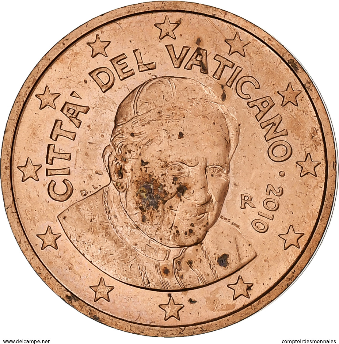 Cité Du Vatican, Benedict XVI, 2 Euro Cent, 2010, Rome, SUP, Cuivre Plaqué - Vatikan