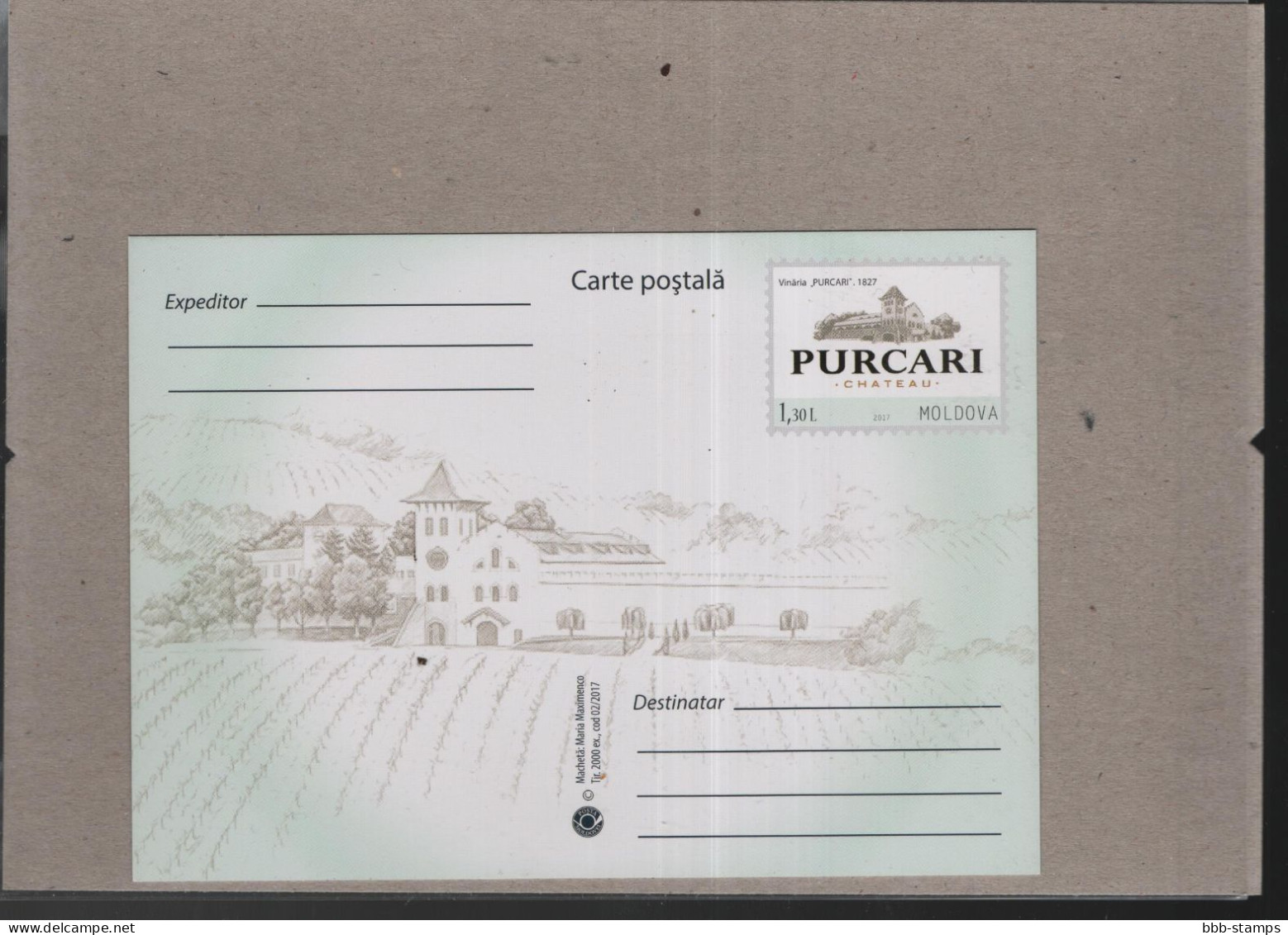 Moldavien Michel Cat.No. Postal Stat  Card Issued  15.3.2017 Unused - Moldavië