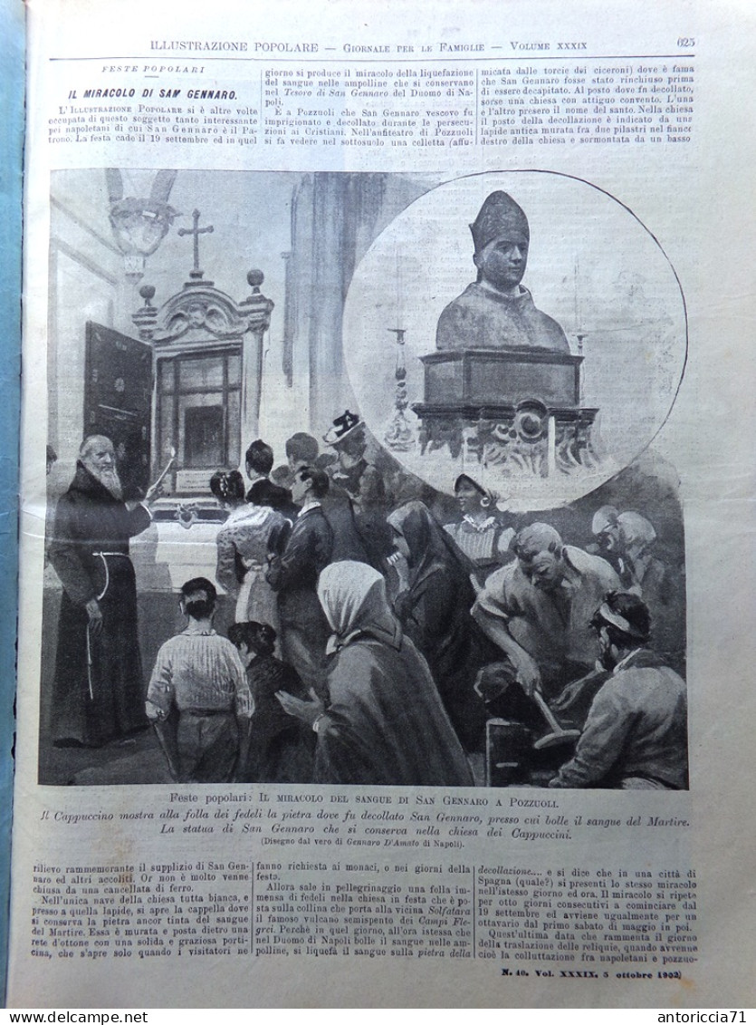 L'Illustrazione Popolare 5 Ottobre 1902 Miracolo San Gennaro Marconi Alessandra - Autres & Non Classés