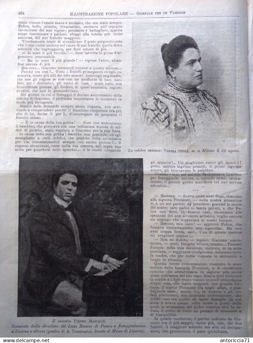 L'Illustrazione Popolare 7 Settembre 1902 Mascagni Teresa Stolz Edison Prinetti - Autres & Non Classés