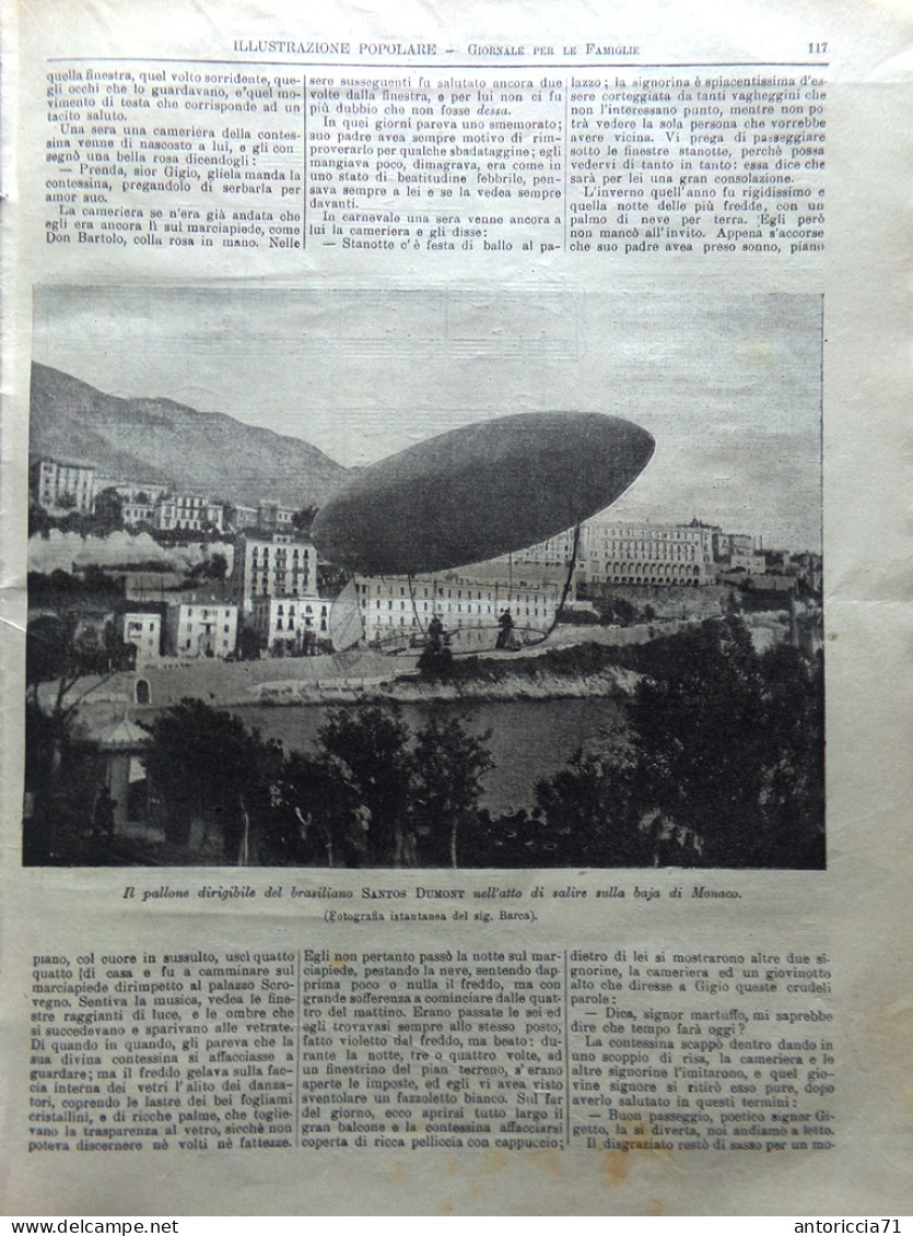 L'Illustrazione Popolare 23 Febbraio 1902 Canestrini Dirigibile Dumont Monreale - Autres & Non Classés