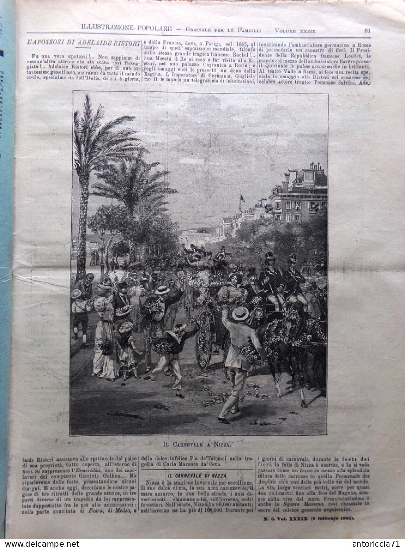 L'Illustrazione Popolare 9 Febbraio 1902 Ristori Milli Marconi Teatro Di Rovigo - Other & Unclassified