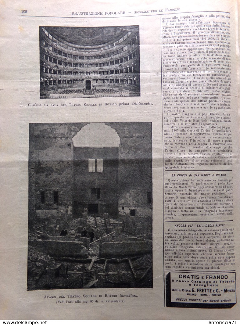 L'Illustrazione Popolare 16 Febbraio 1902 Marinai Italiani Cina Archinti Rovigo - Other & Unclassified