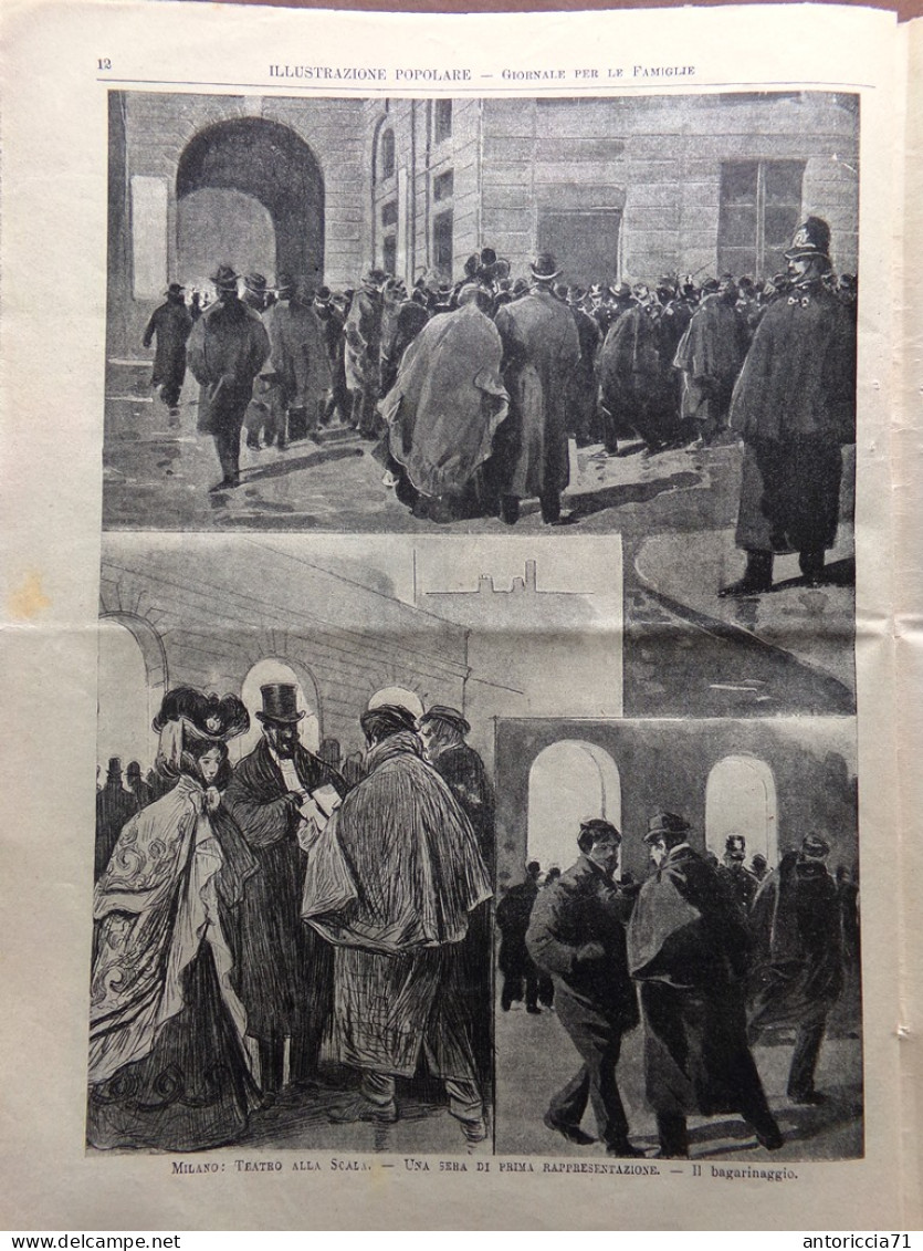 L'Illustrazione Popolare 5 Gennaio 1902 Teatro Scala Milano Madonna Della Neve - Autres & Non Classés