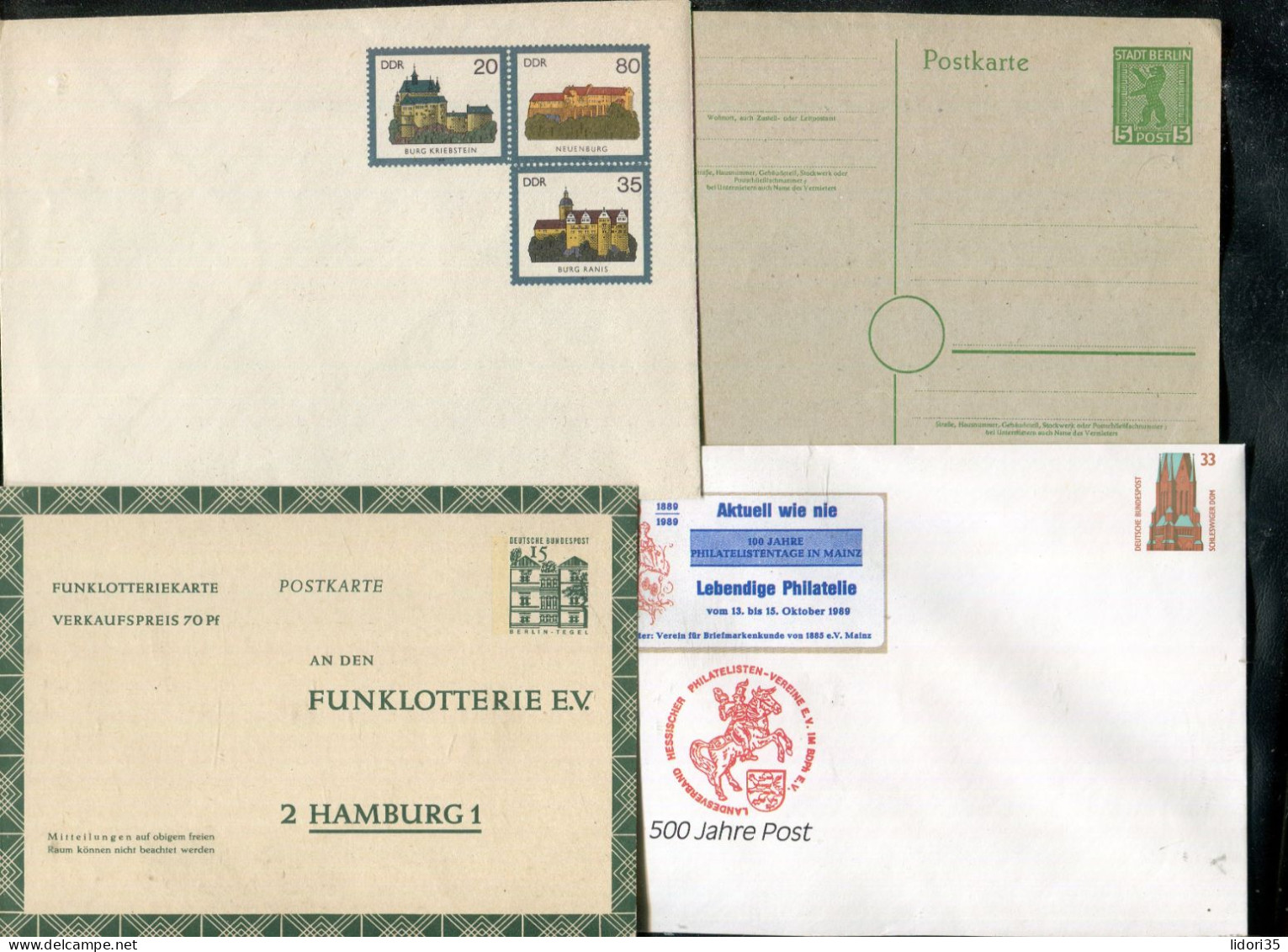 "DEUTSCHLAND NACH 1945" Partie Mit 8 Int. Ganzsachen **, Dabei Z.B. Funklotterie-Postkarte (L0117) - Vrac (max 999 Timbres)