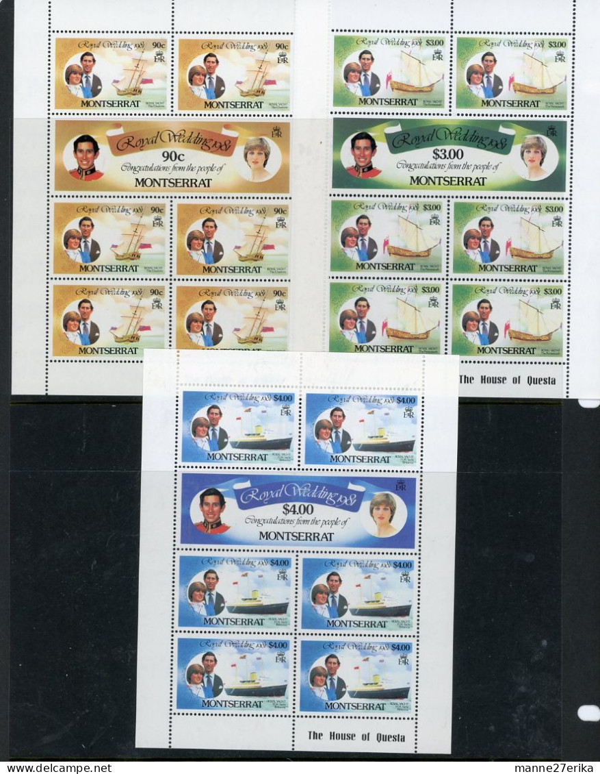-Montserrat-1981-"Royal Wedding" ** Souvenir Sheets (3) MNH - Montserrat