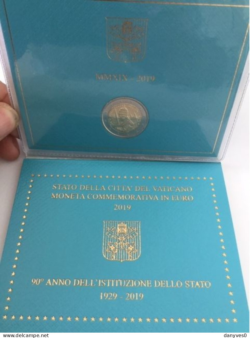 Pièce Commémorative 2 Euro Vatican 2019 BU "  90  ème Anniversaire De La Création De La Cité  Du Vatican " - Vaticano (Ciudad Del)