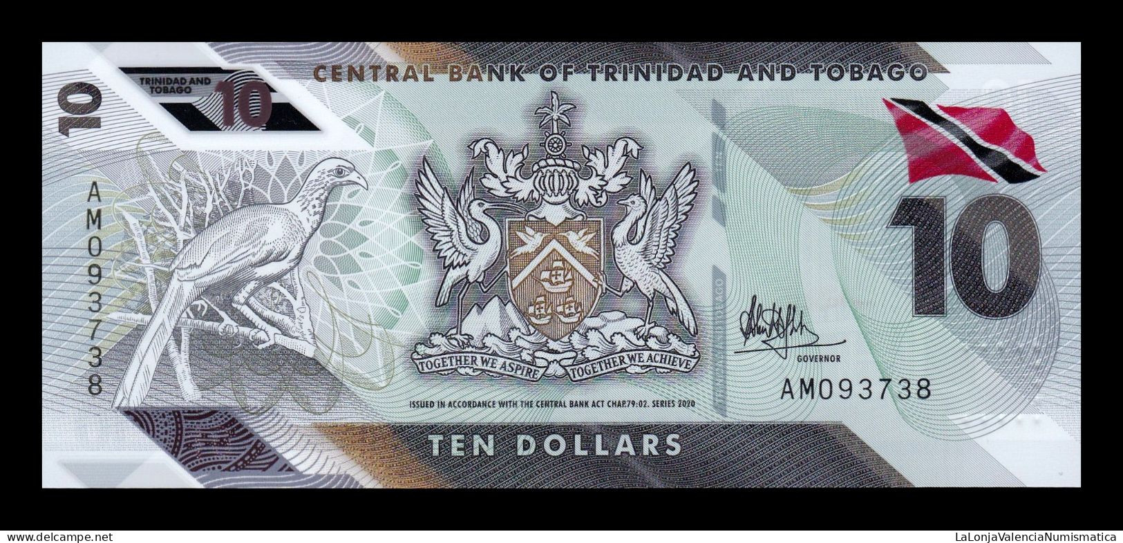 Trinidad & Tobago 10 Dollars 2020 Pick 62 Polymer Sc Unc - Trinidad & Tobago