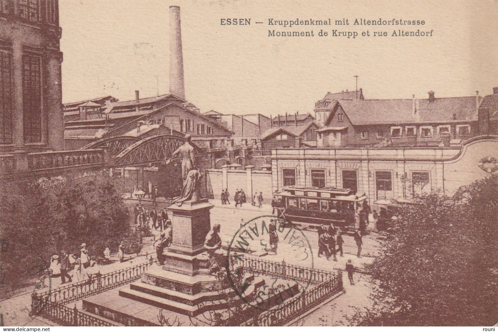 ESSEN Rue Altendorf Et Monument De Krupp (Animation Tramway) - Essen