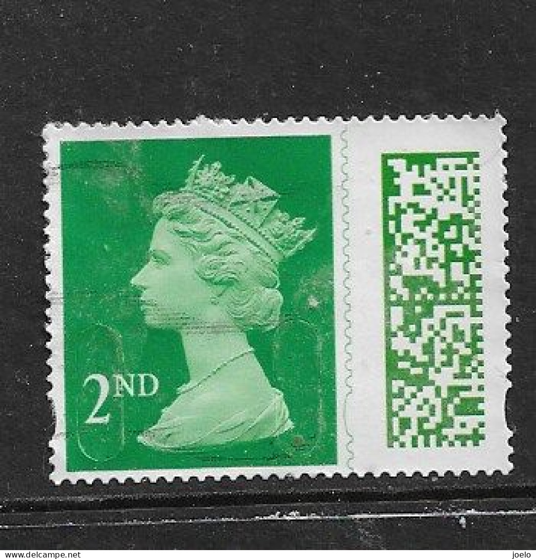 GB 2020 QEll  MACHIN SECRITY BARCODED 2ND CLASS GREEN - Usados