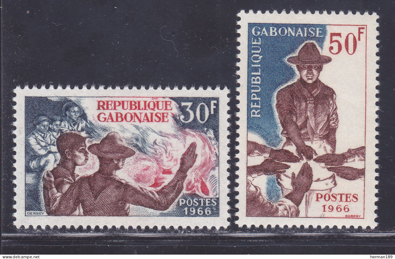 GABON N°  199 & 200 ** MNH Neufs Sans Charnière, TB (D7541) Scoutisme - 1966 - Gabun (1960-...)