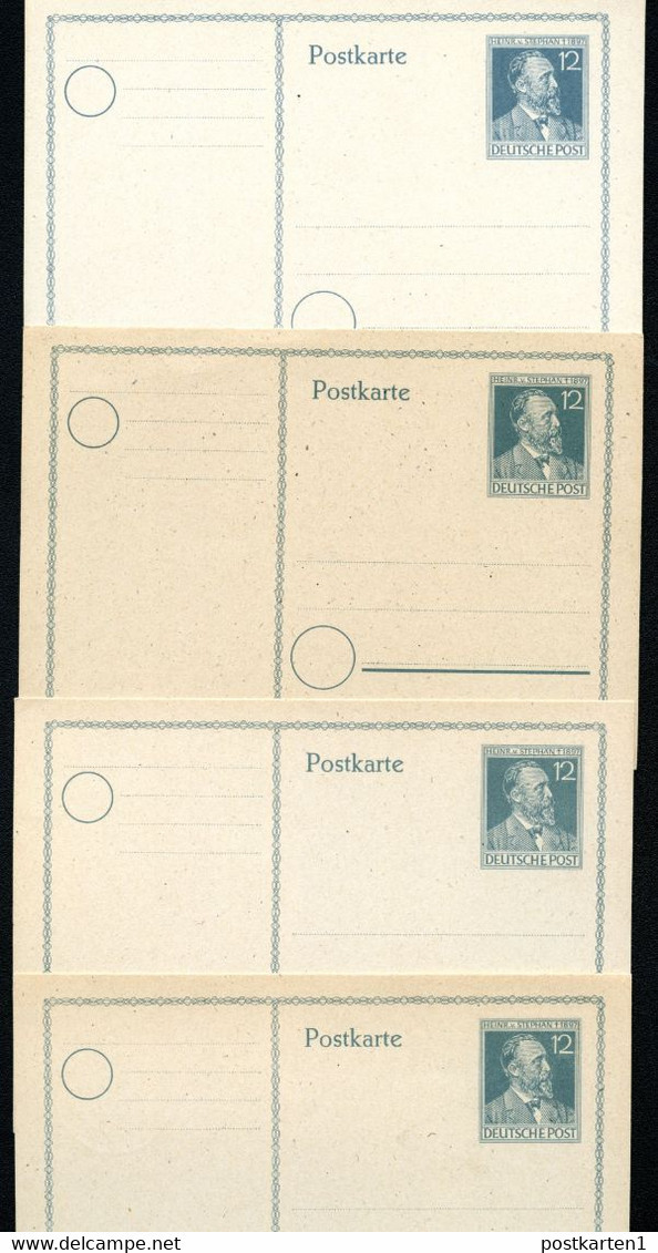 P965 4 Postkarten Typvarianten 1947  Kat. 9,50 €+ - Entiers Postaux