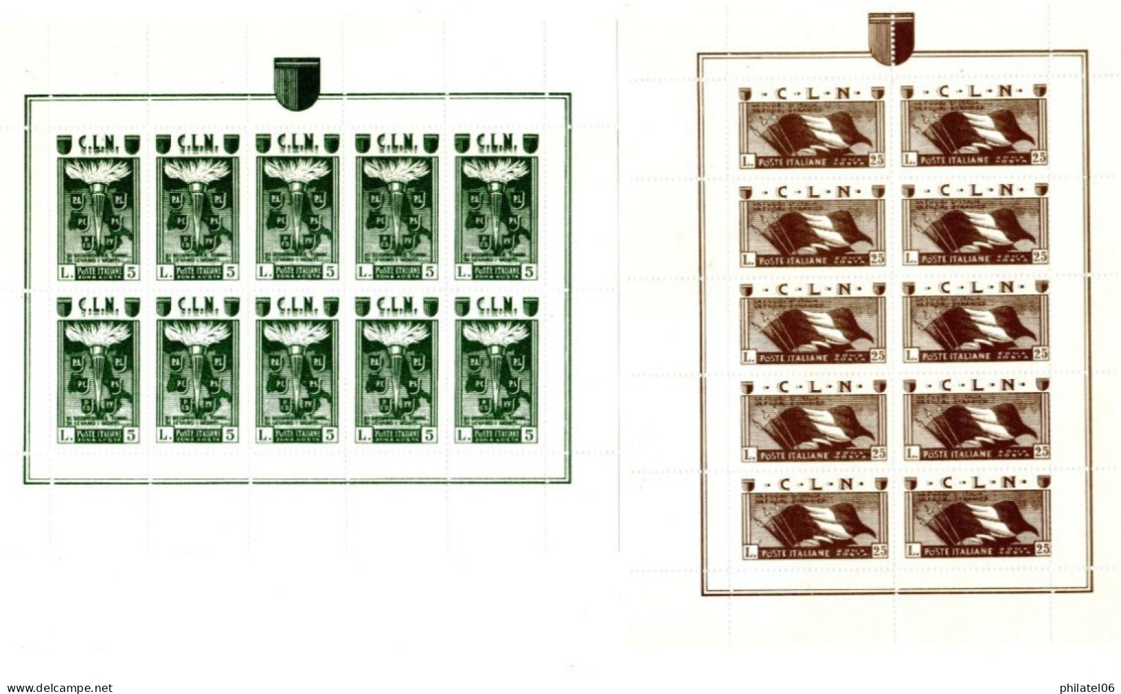 ITALIE TIMBRES EMIS EN BLOC POUR LA LIBERATION DU VAL D'AOSTE EN 1945. - Verzamelingen