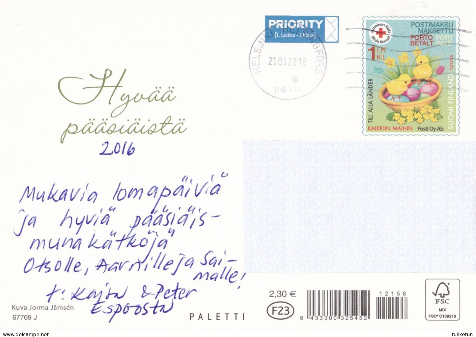 Postal Stationery - Easter Flowers - Daffodils - Willows - Eggs - Red Cross 2016 - Suomi Finland - Postage Paid - Postwaardestukken