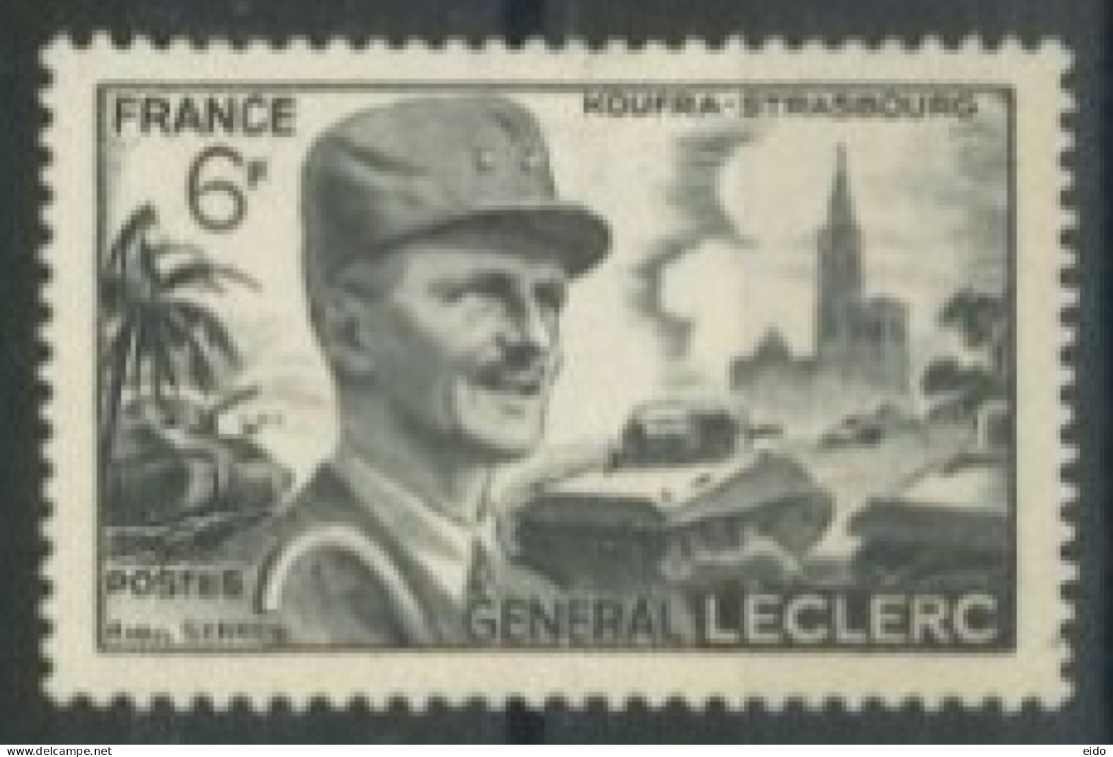 FRANCE -1948 - ANNIVERSARY OF THE DEATH OF GENERAL LECLERE STAMP, # 815, UMM (**). - Neufs
