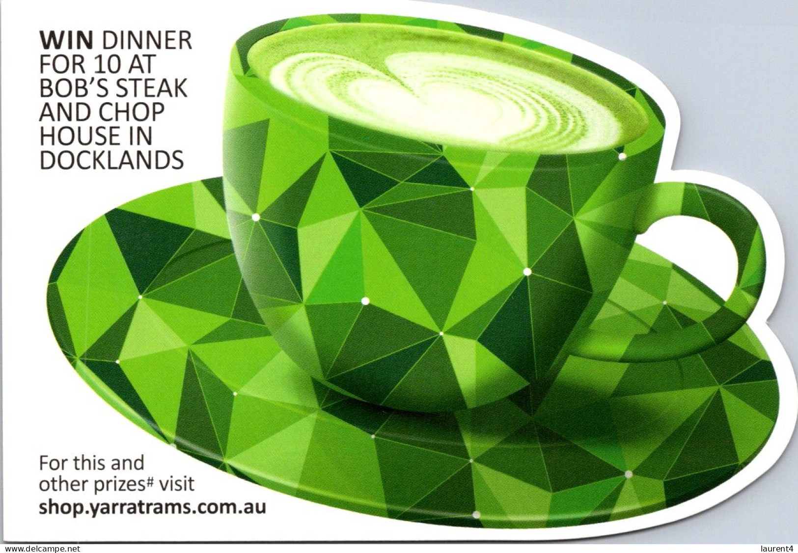 28-3-2024 (4 Y 20) Australia - VIC - Win Dinner For 2 In Dockland (coffee Cup Shape Card) - Hotels & Gaststätten