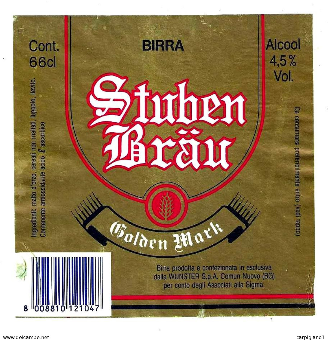 ITALIA ITALY -  Etichetta Birra Beer Bière STUBEN WUNSTER Golden Mark - Beer