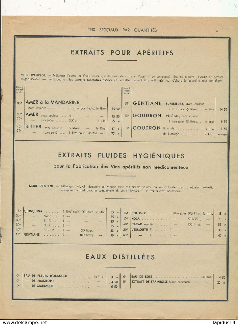 FA 3117  /PUB DEPLIANT -  DISTILLATEURS & SPIRITUEUX EN GROS  ETS PERIGNE & Cie PARIS  (27,50 Cm X 21,50 Cm) - Autres & Non Classés