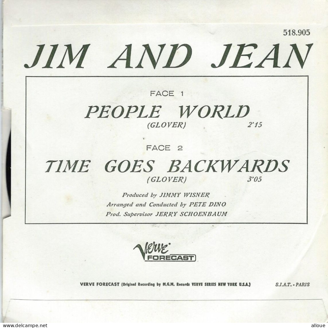 JIM AND JEAN  - FR SP -  PEOPLE WORLD + 1 - Rock