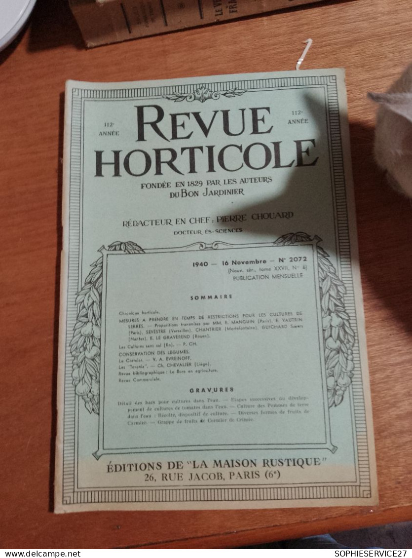 154 // REVUE HORTICOLE 1940 / N°2072 - 1900 - 1949