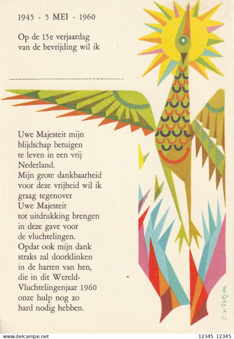 Nederland 1960, Liberation Card - Brieven En Documenten