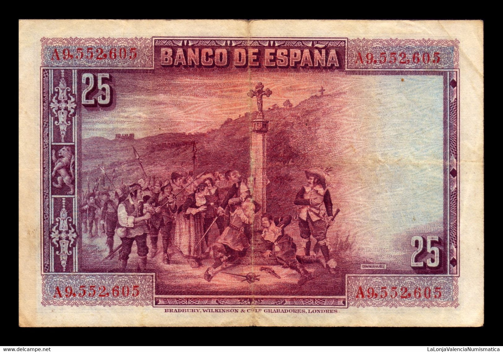 España Spain 25 Pesetas Calderón 1928 Pick 74 Bc/Mbc F/Vf - 1-2-5-25 Peseten