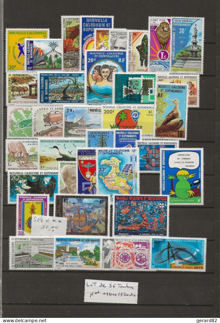 NOUVELLE CALEDONIE LOT DE 36 TIMBRES N**  GROSSE COTE - Lots & Serien