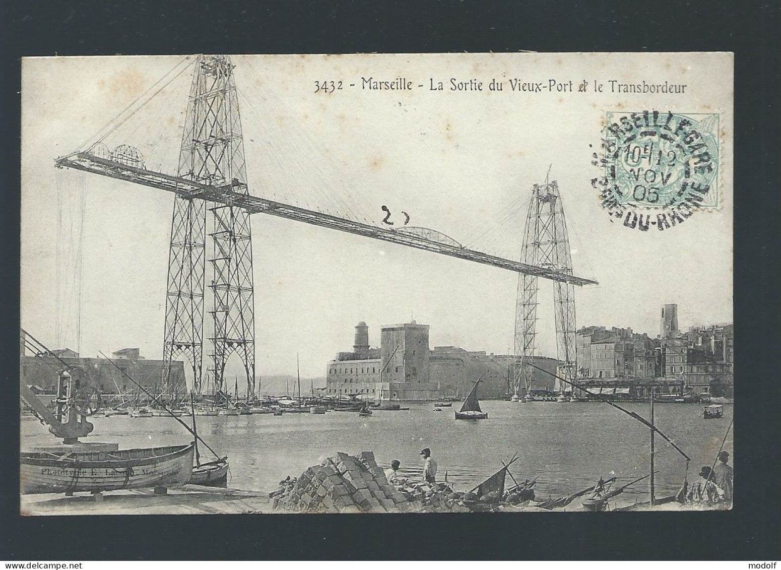 CPA - 13 - Marseille - La Sortie Du Vieux-Port Et Le Transbordeur - Circulée En 1905 - Vieux Port, Saint Victor, Le Panier