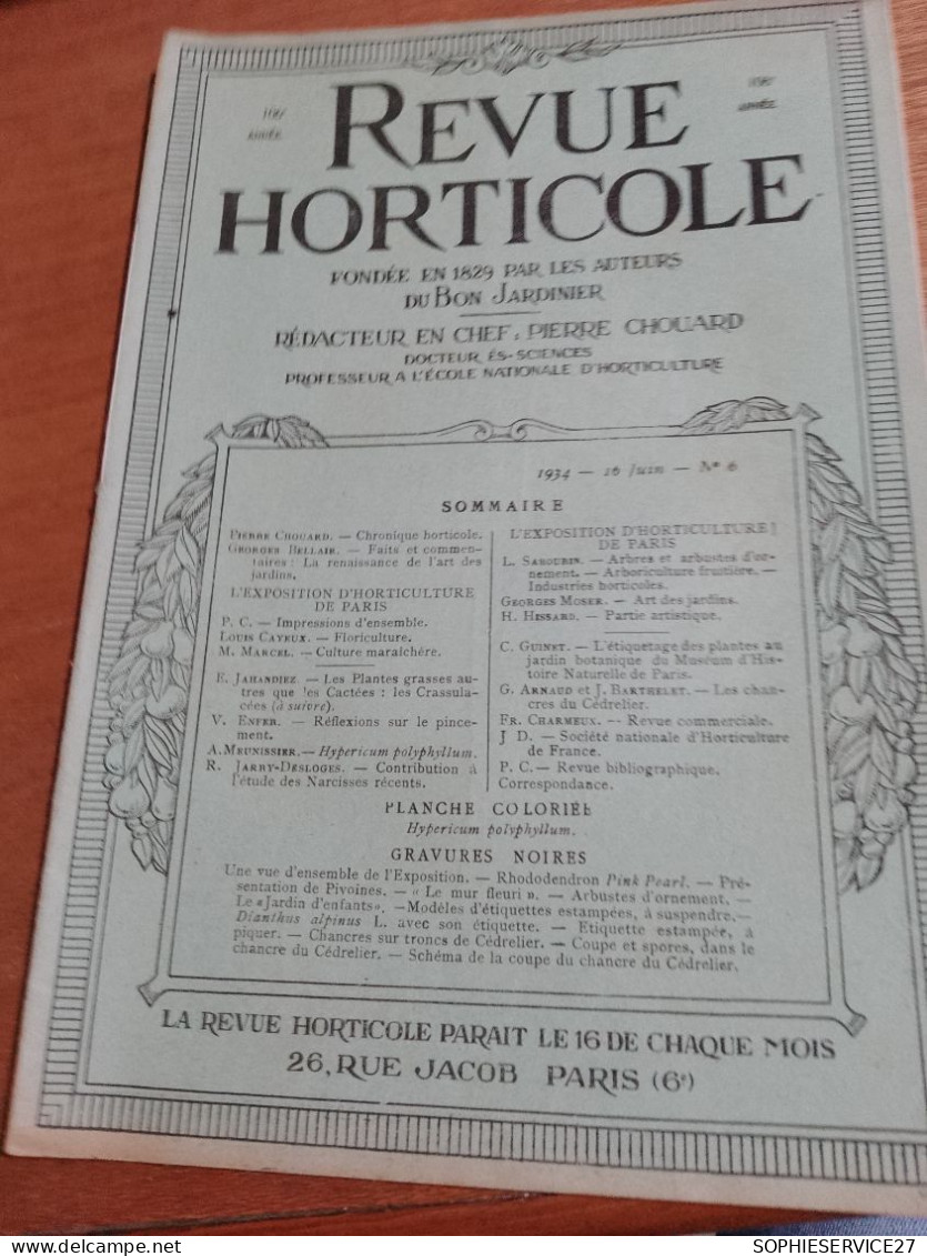 154 // REVUE HORTICOLE 1934 / N° 6 - 1900 - 1949