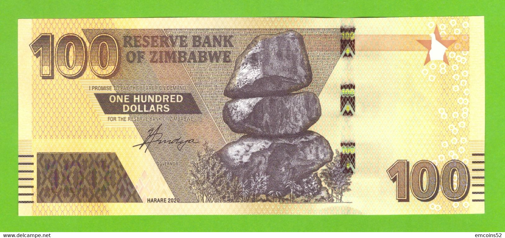 ZIMBABWE 100 DOLLARS 2020/2022  P-106  UNC - Simbabwe