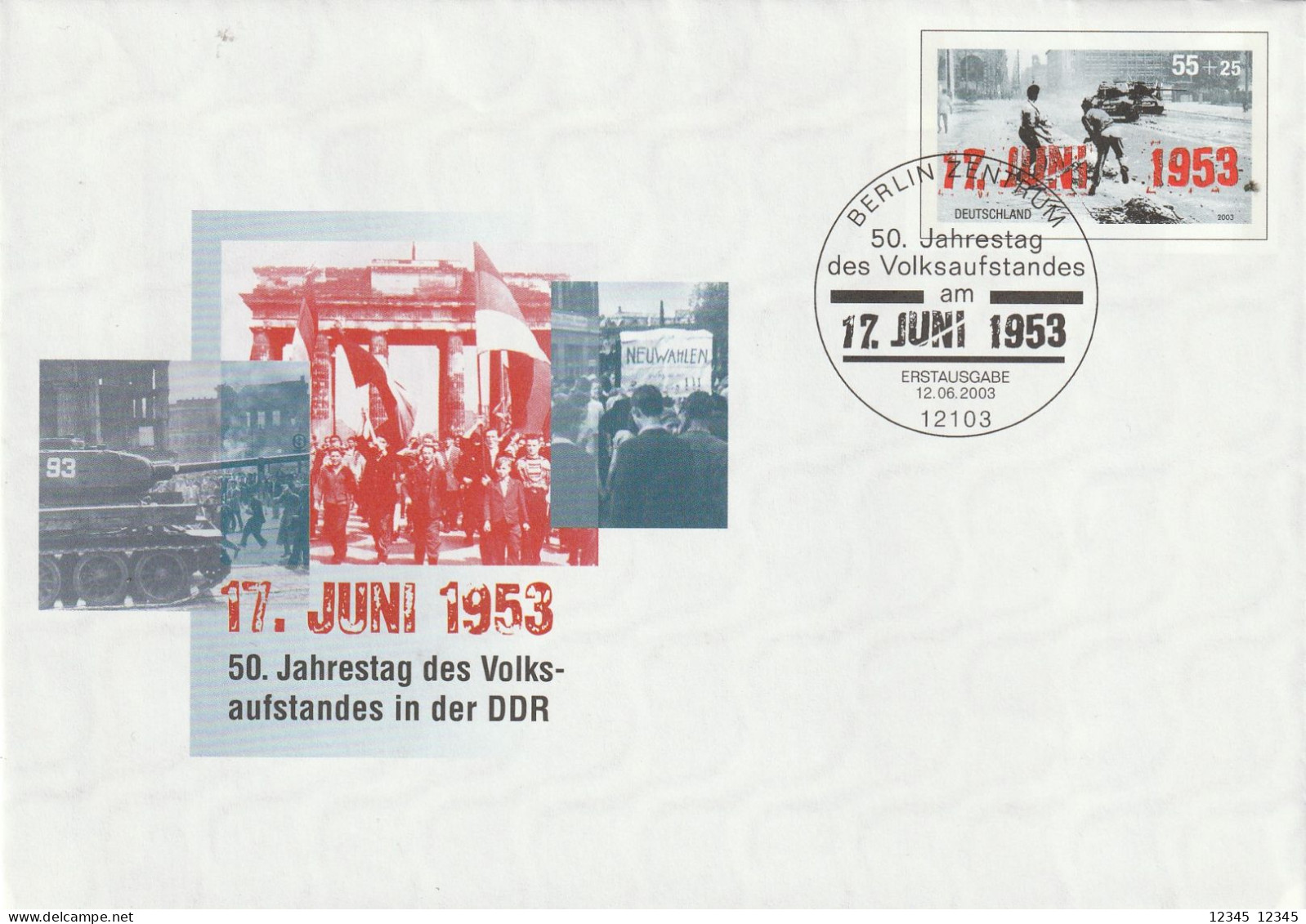 Duitsland 2003, 50th Anniversary Of The Popular Uprising In The GDR - Private Covers - Mint