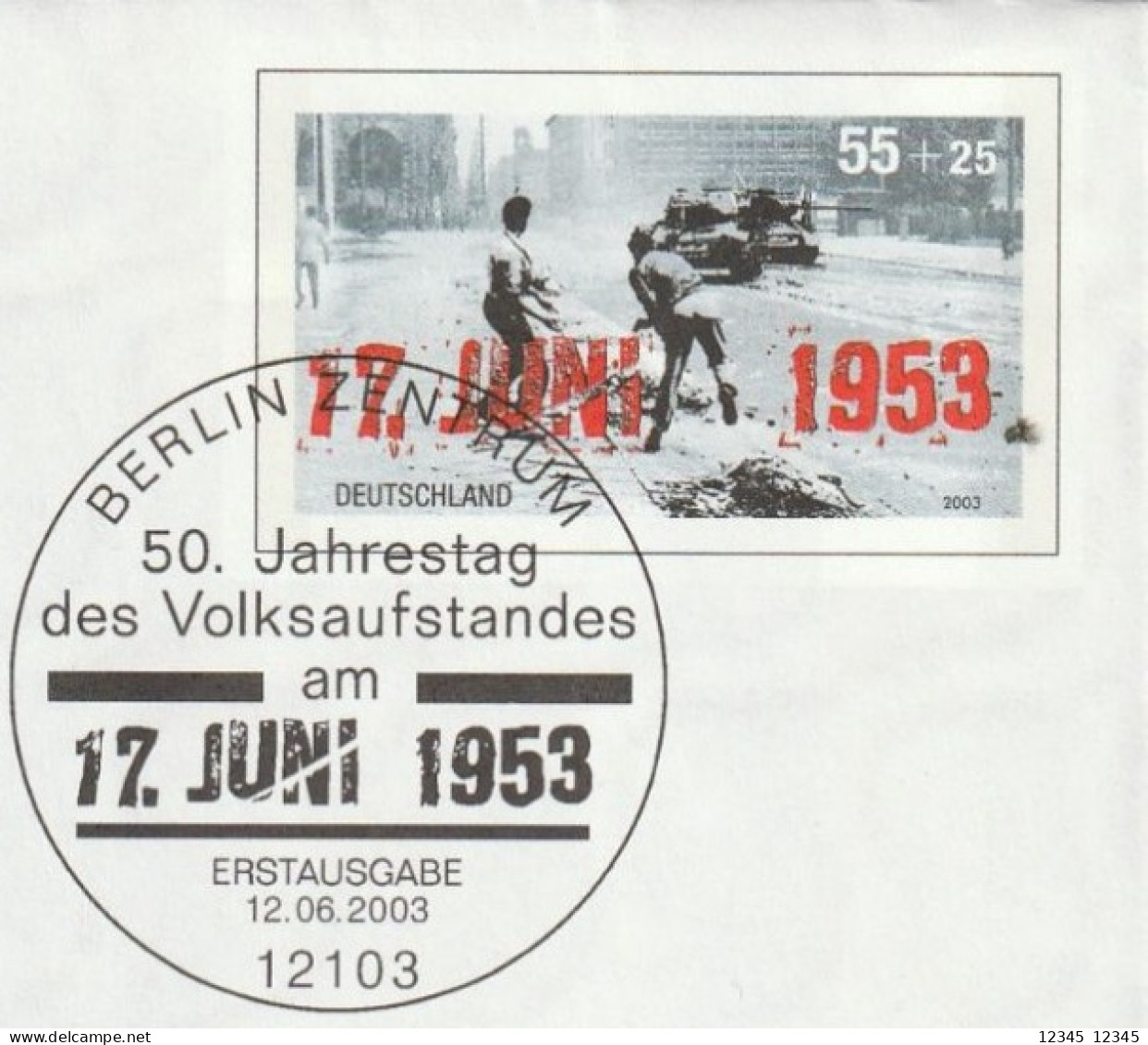Duitsland 2003, 50th Anniversary Of The Popular Uprising In The GDR - Privatumschläge - Ungebraucht