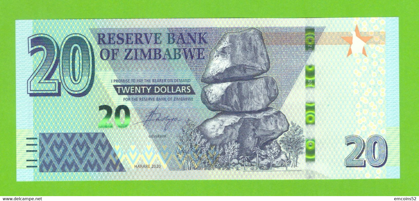 ZIMBABWE 20 DOLLARS 2020  P-104  UNC - Zimbabwe